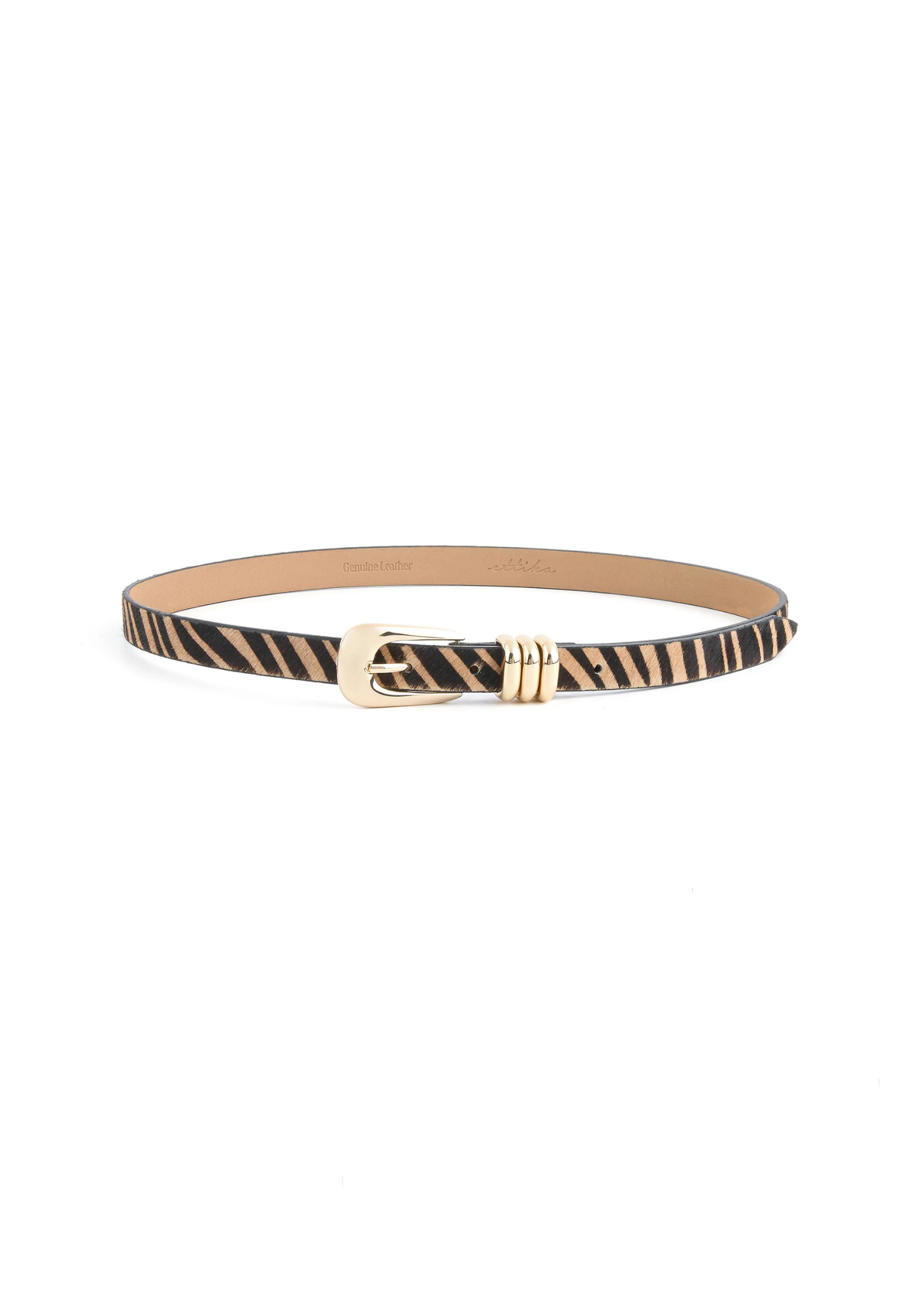 Tiger Print Skinny Belt
