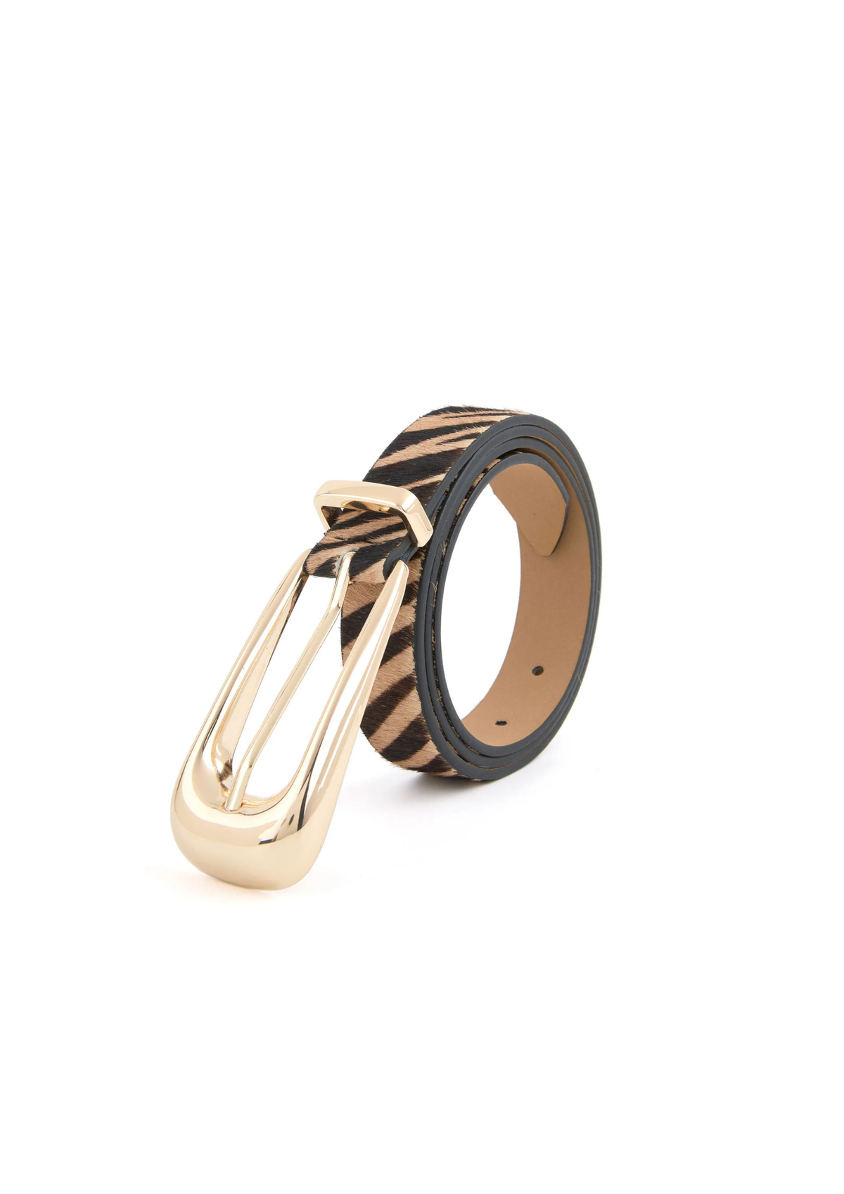 Tiger Print Skinny Belt