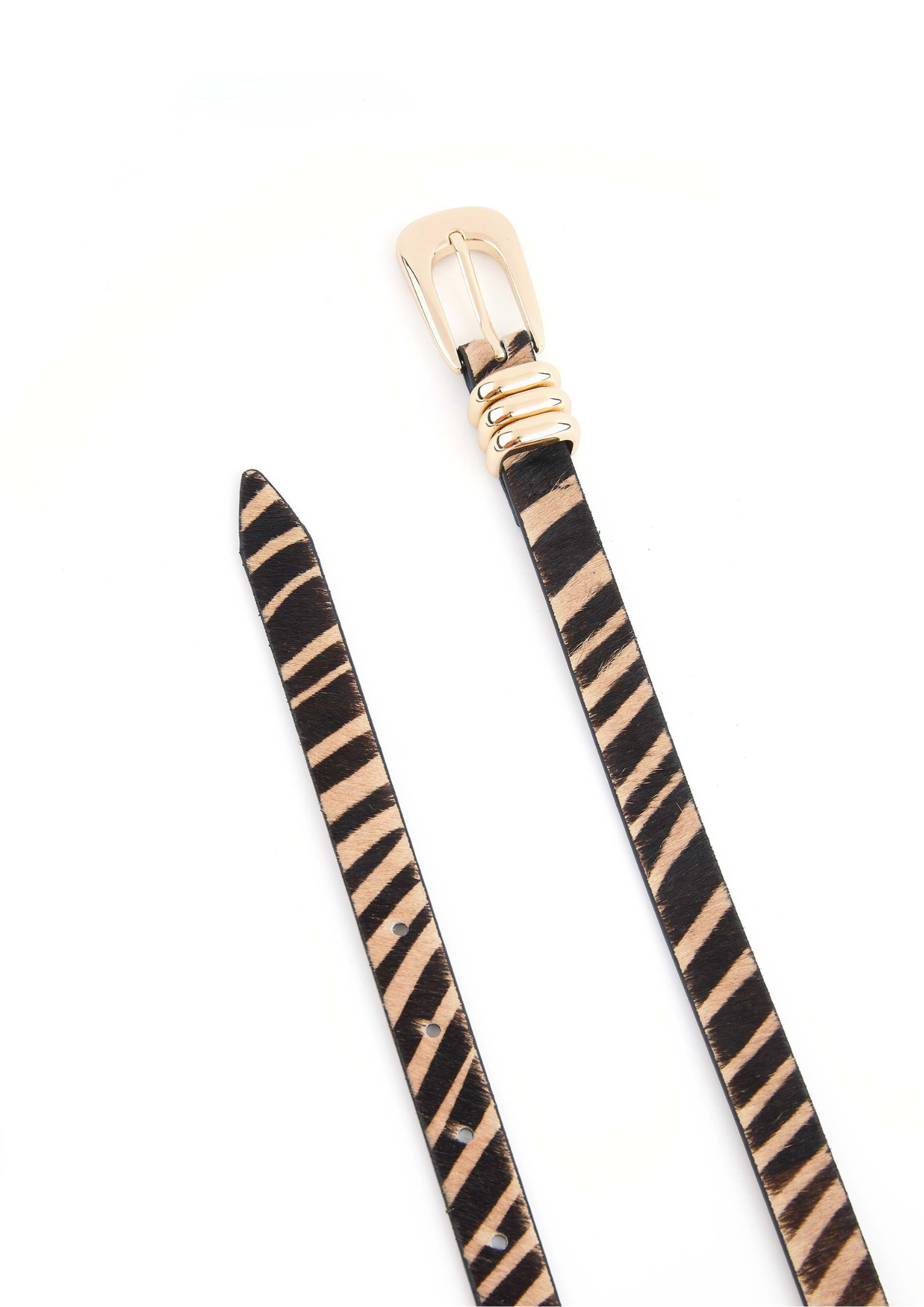 Tiger Print Skinny Belt