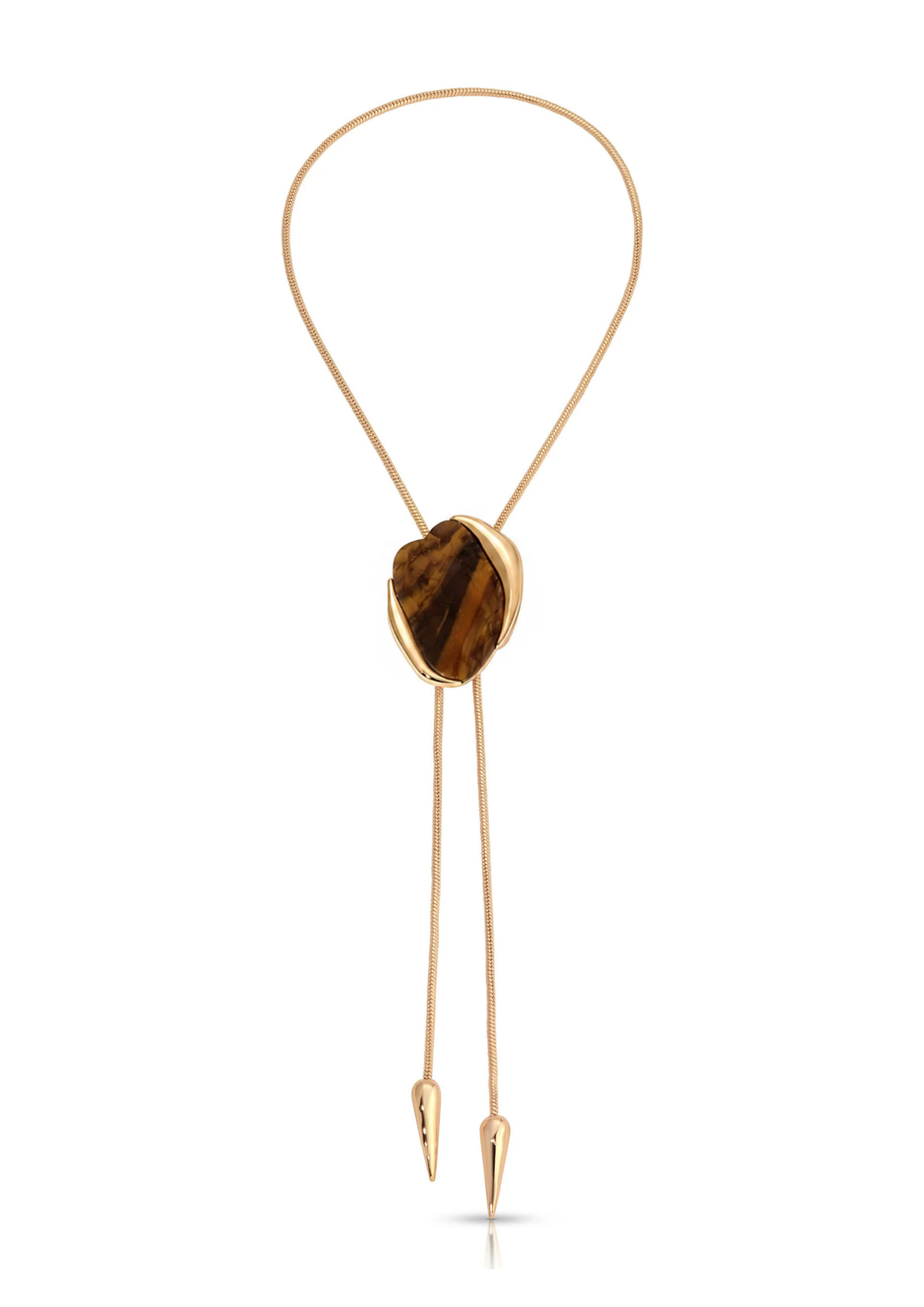 Tiger's Eye Statement Bolo Necklace