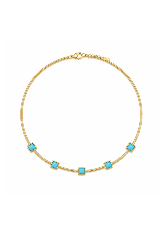 Turquoise Herringbone Necklace