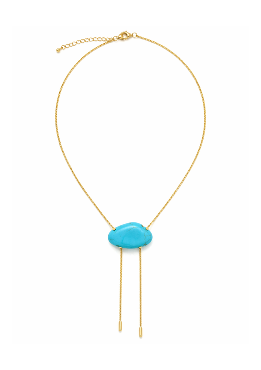 Turquoise Stone Bolo Necklace