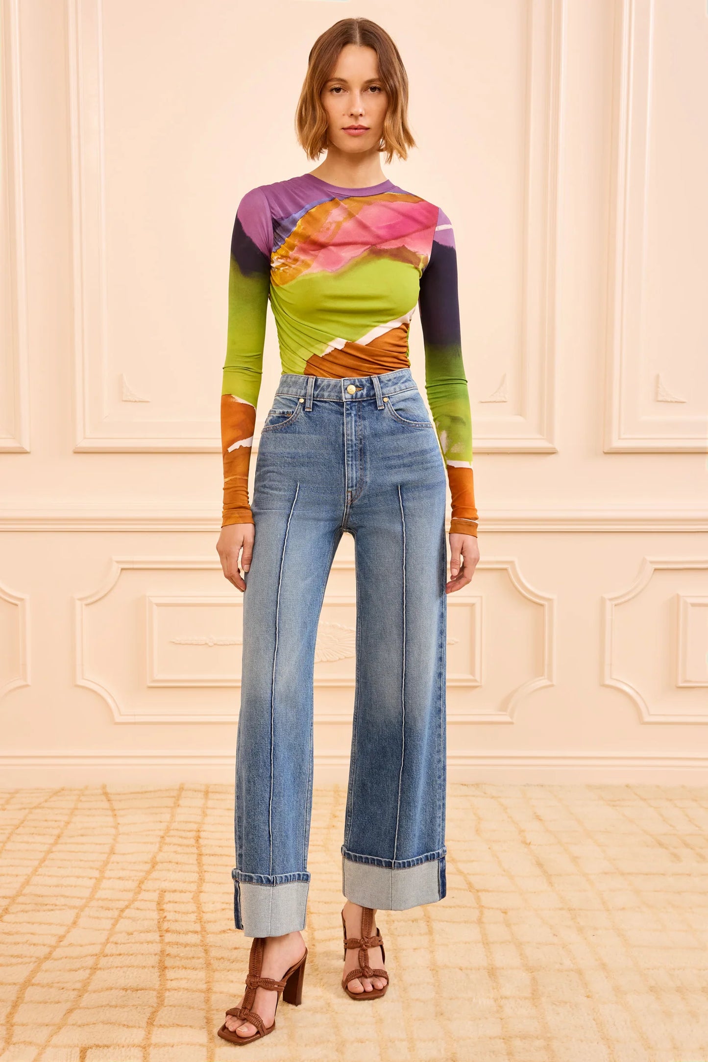 The Genevieve Stretch Pintuck Jean