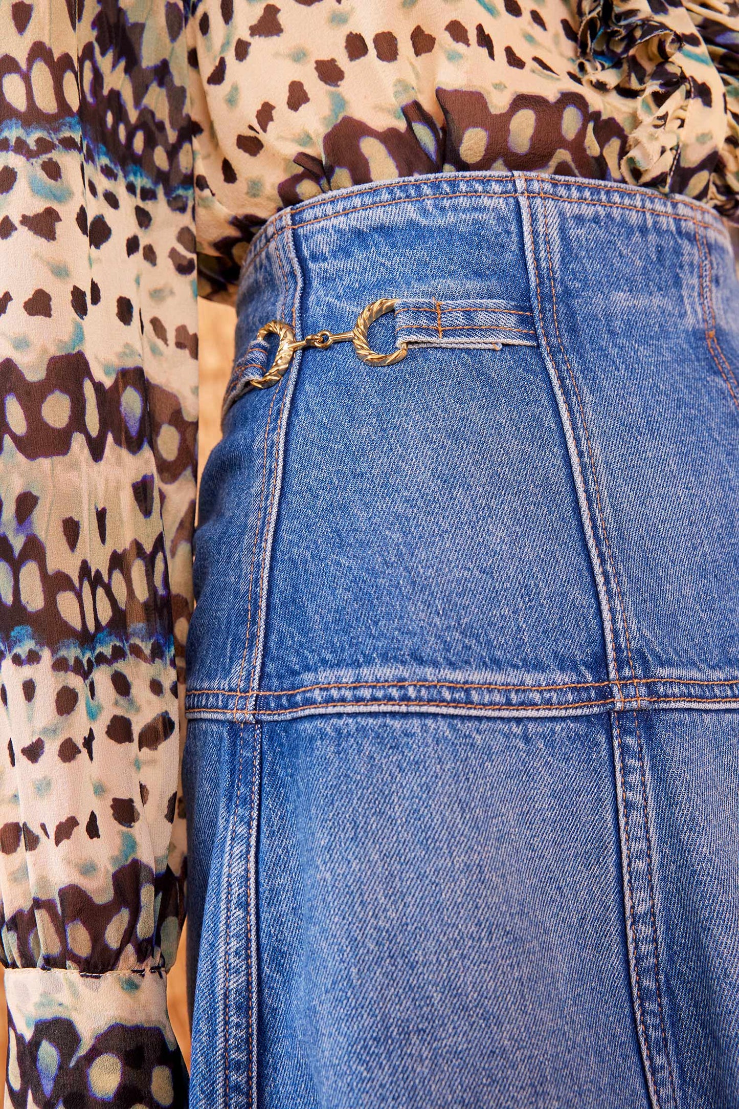The Brigette Denim Midi Skirt