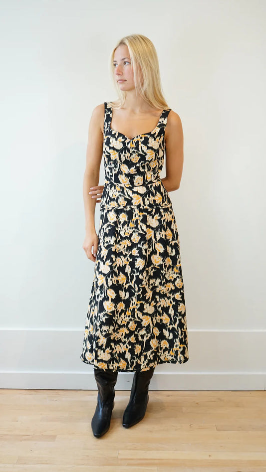 Vivi Sweetheart Neckline Midi Dress