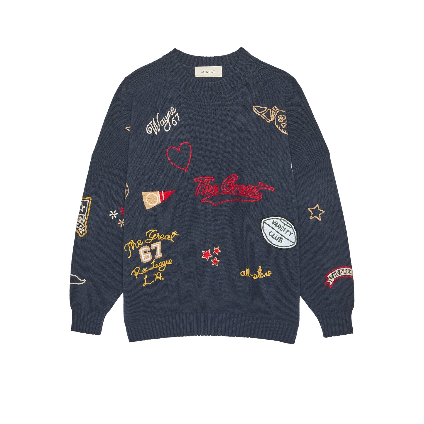 The Embroidered Oversize Crew Pullover
