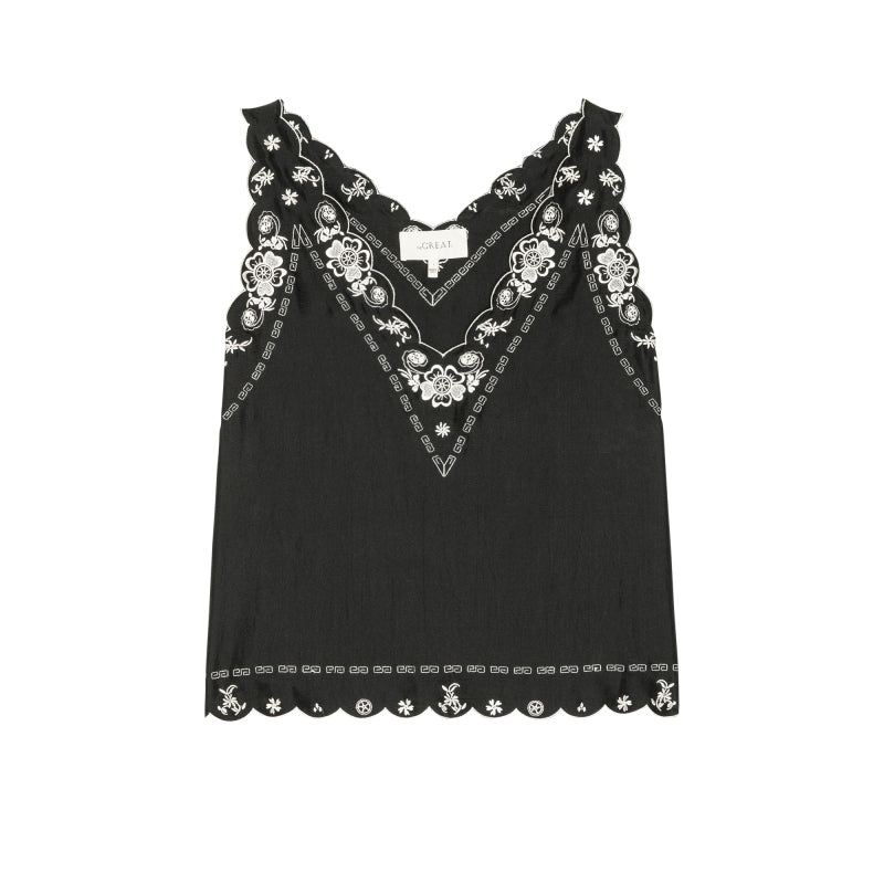 The Embroidered Floral Slip Top