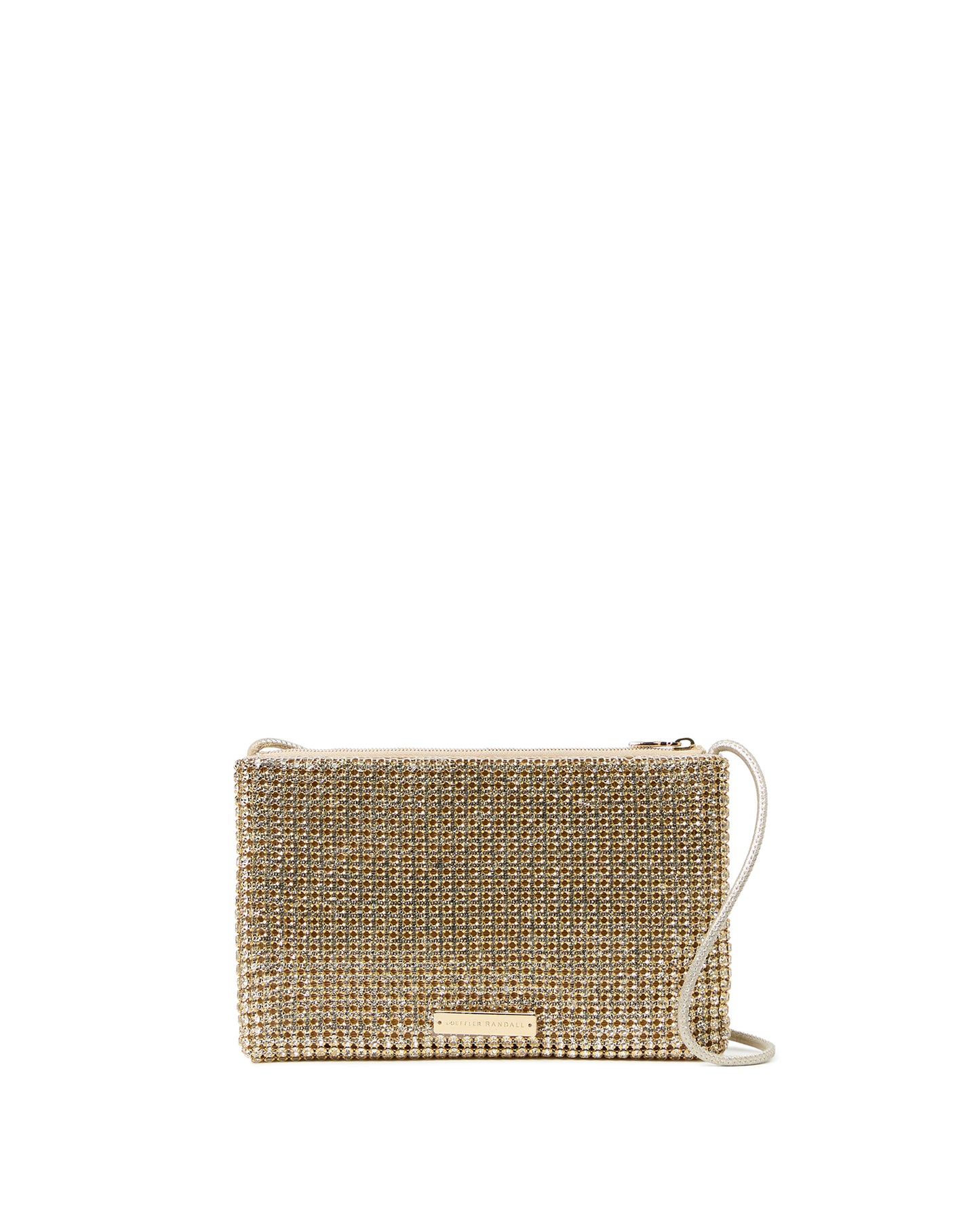 Short Yasmine Rhinestone Flat Clutch