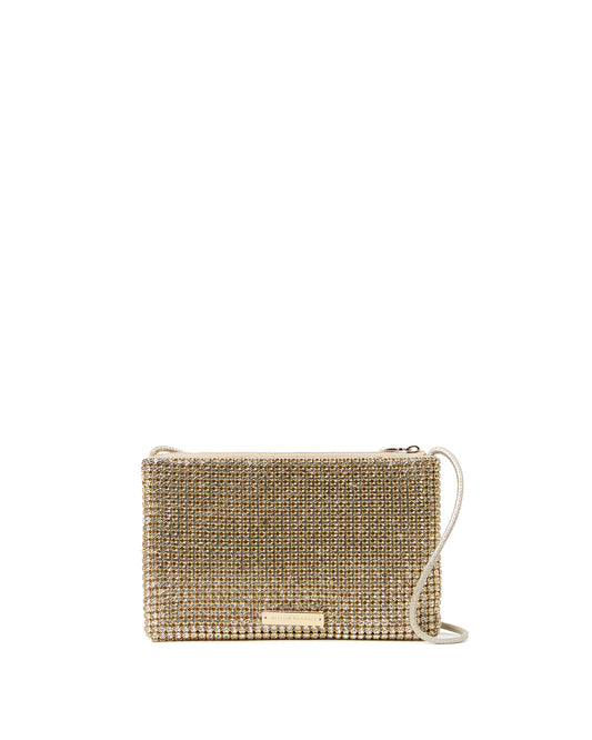 Short Yasmine Rhinestone Flat Clutch
