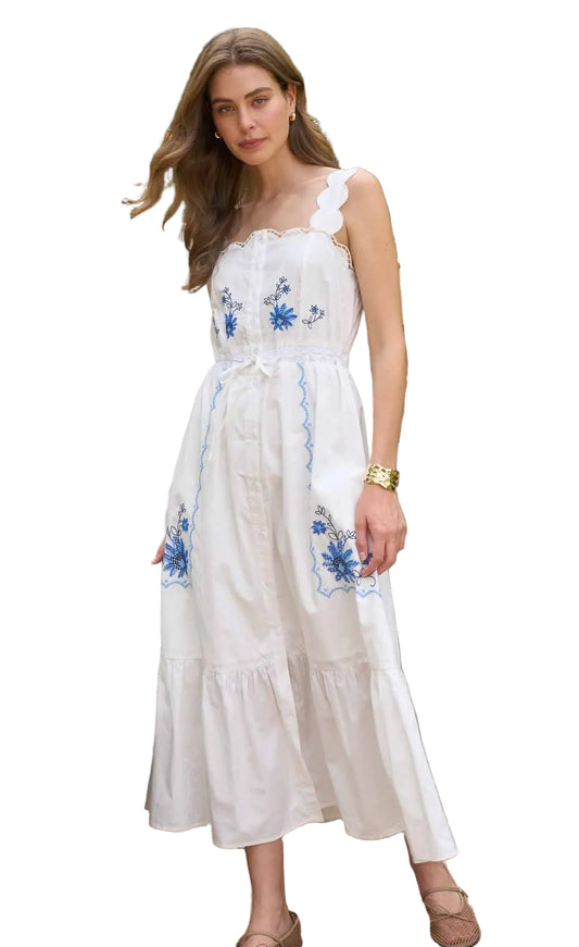 Savanna Scallop Detail Midi Dress