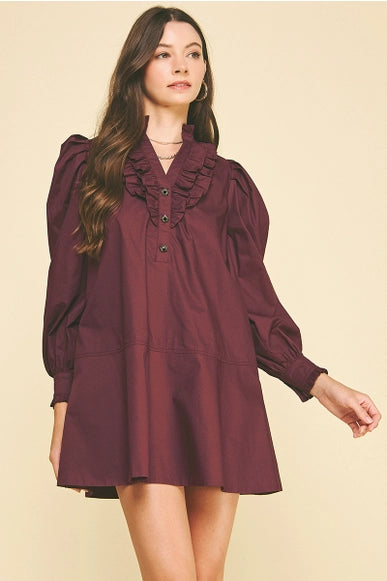 Ruffled Detail Mini Dress