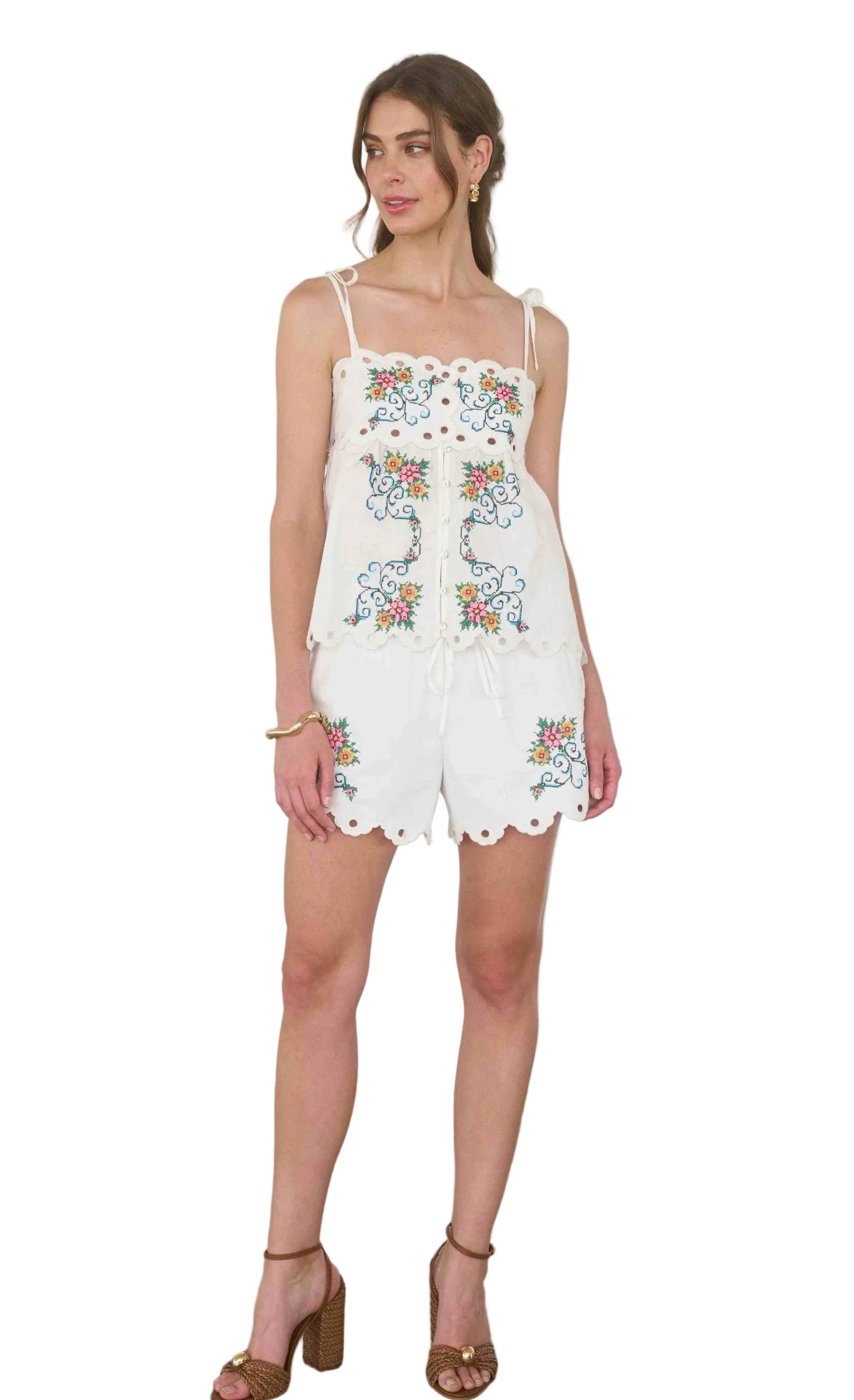 Anna Scallop Floral Cami