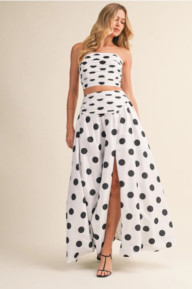 Polka Dot Top and Bubble Skirt Set