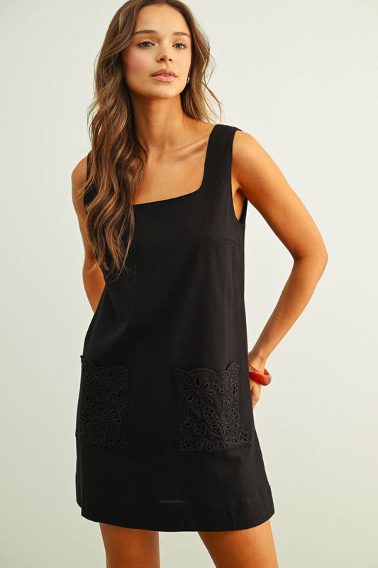 Wren Square Neck Linen Dress