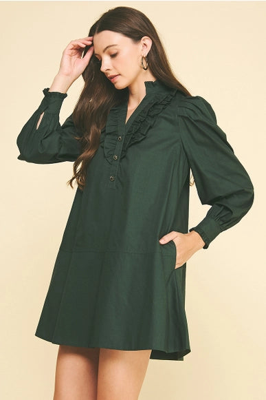 Ruffled Detail Mini Dress