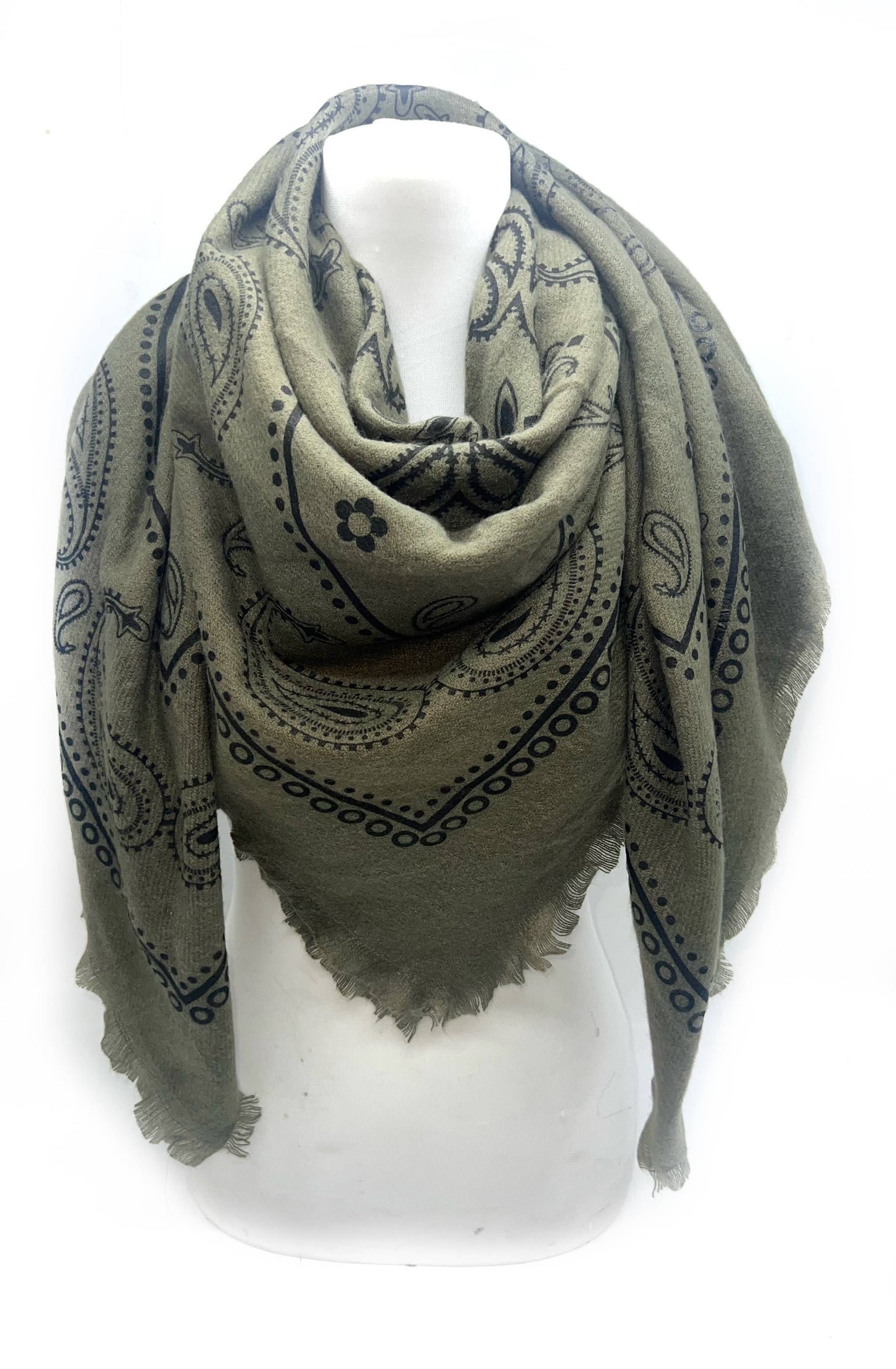Paisley Square Wool Scarf