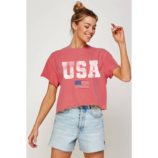 USA Graphic Crop Tee