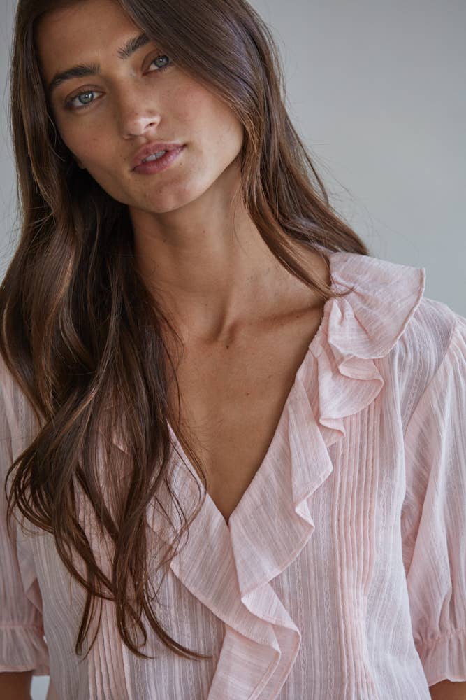 Lillie Buttondown V-Neck Top