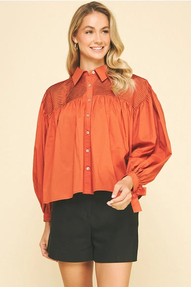 Zoe Tucked Detail Blouse Top