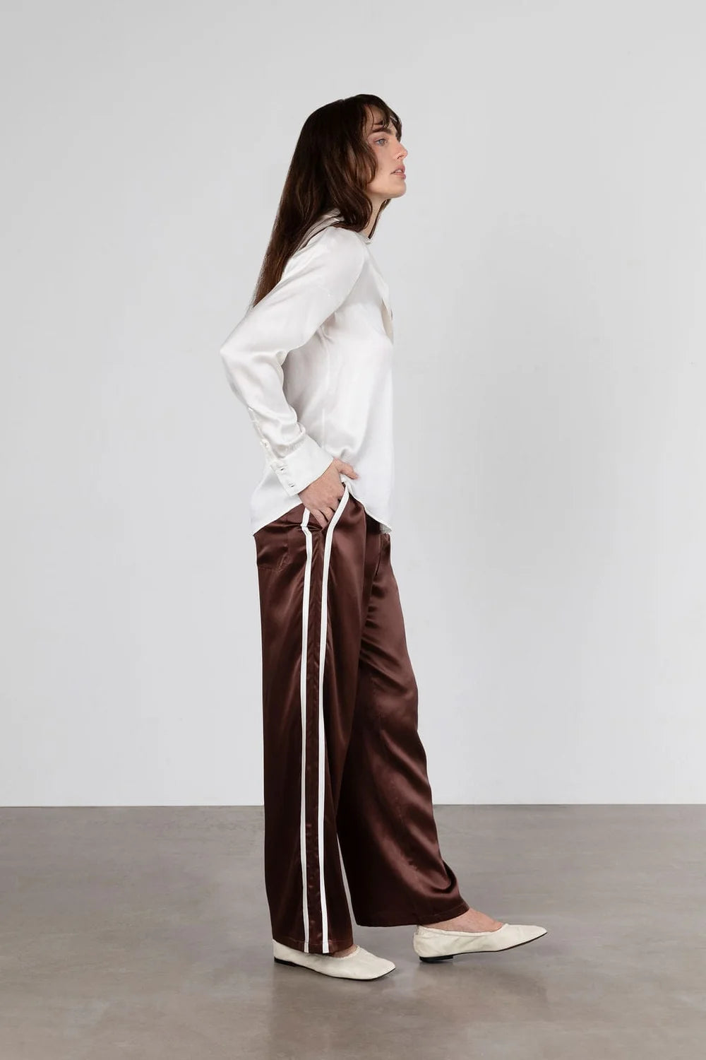 Sporty Silk Track Pants