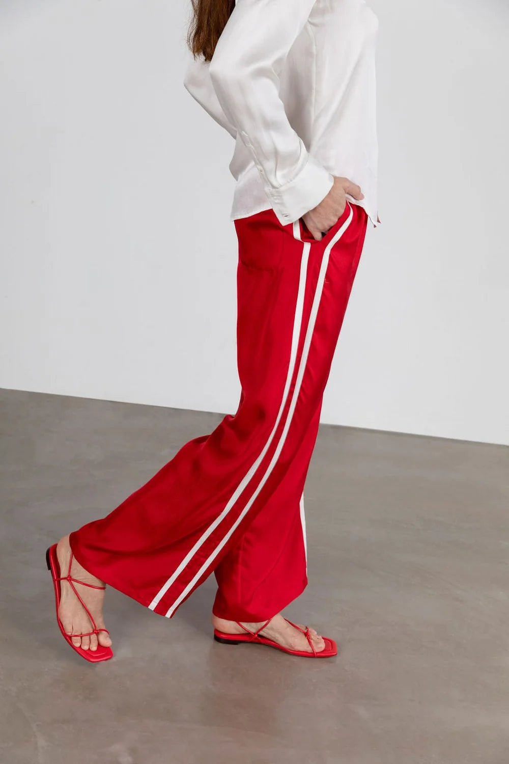 Sporty Silk Track Pants