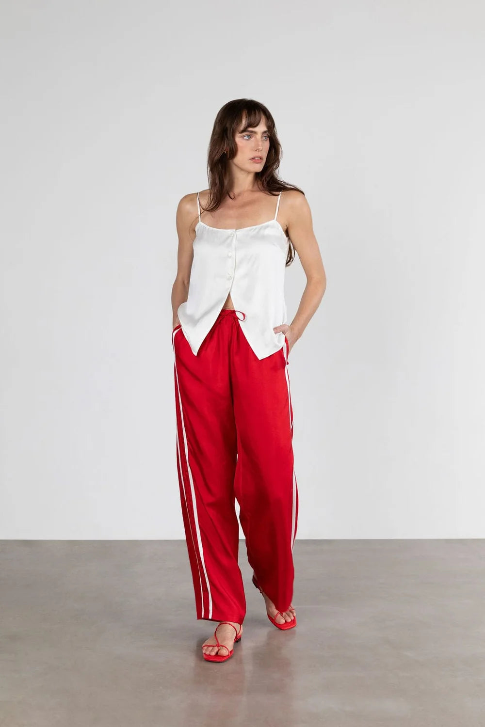 Sporty Silk Track Pants