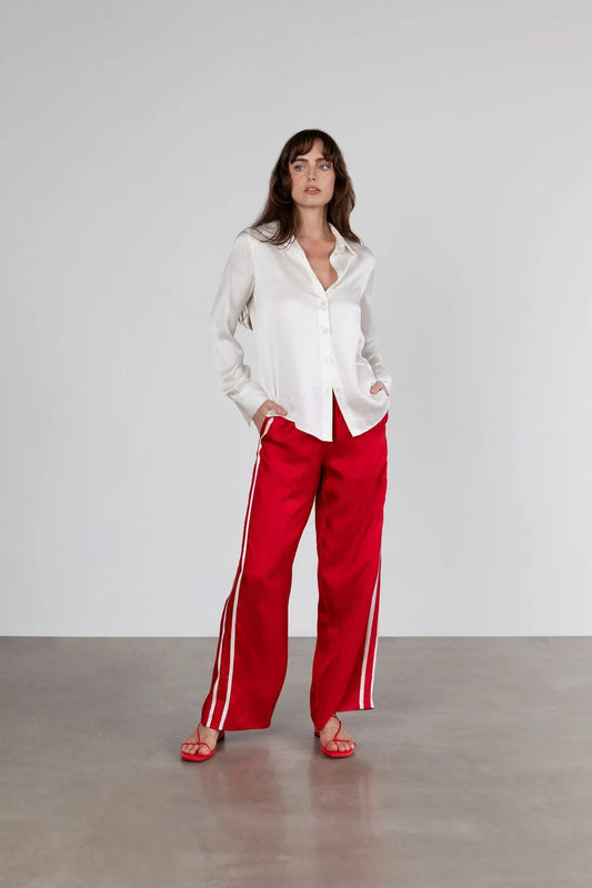 Sporty Silk Track Pants