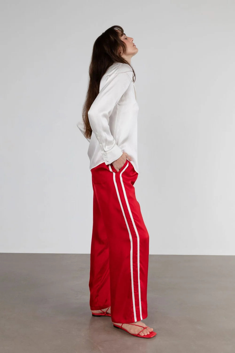 Sporty Silk Track Pants