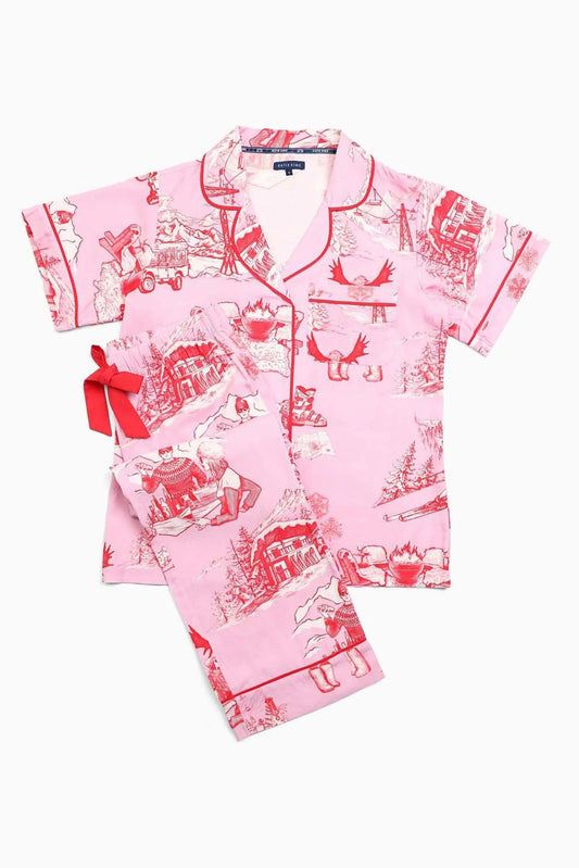 Après Ski Toile Long Sleeve Pajama Pants Set