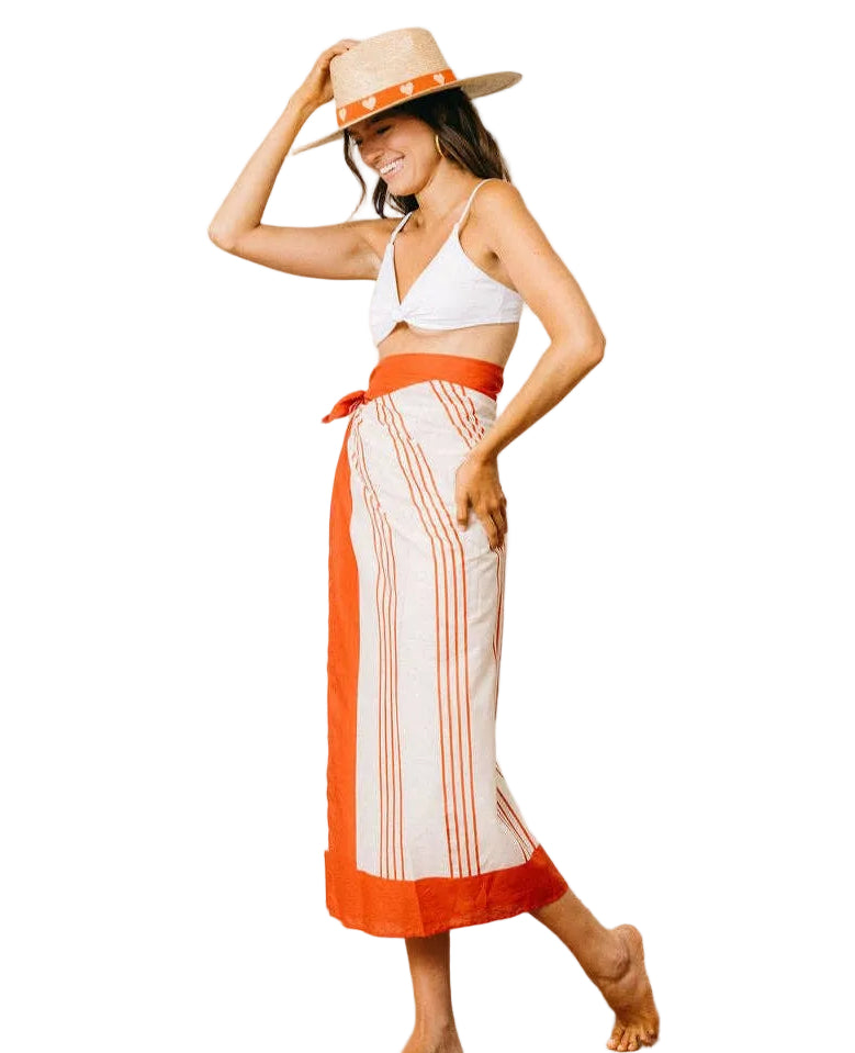 Cherry Pinstripe Sarong