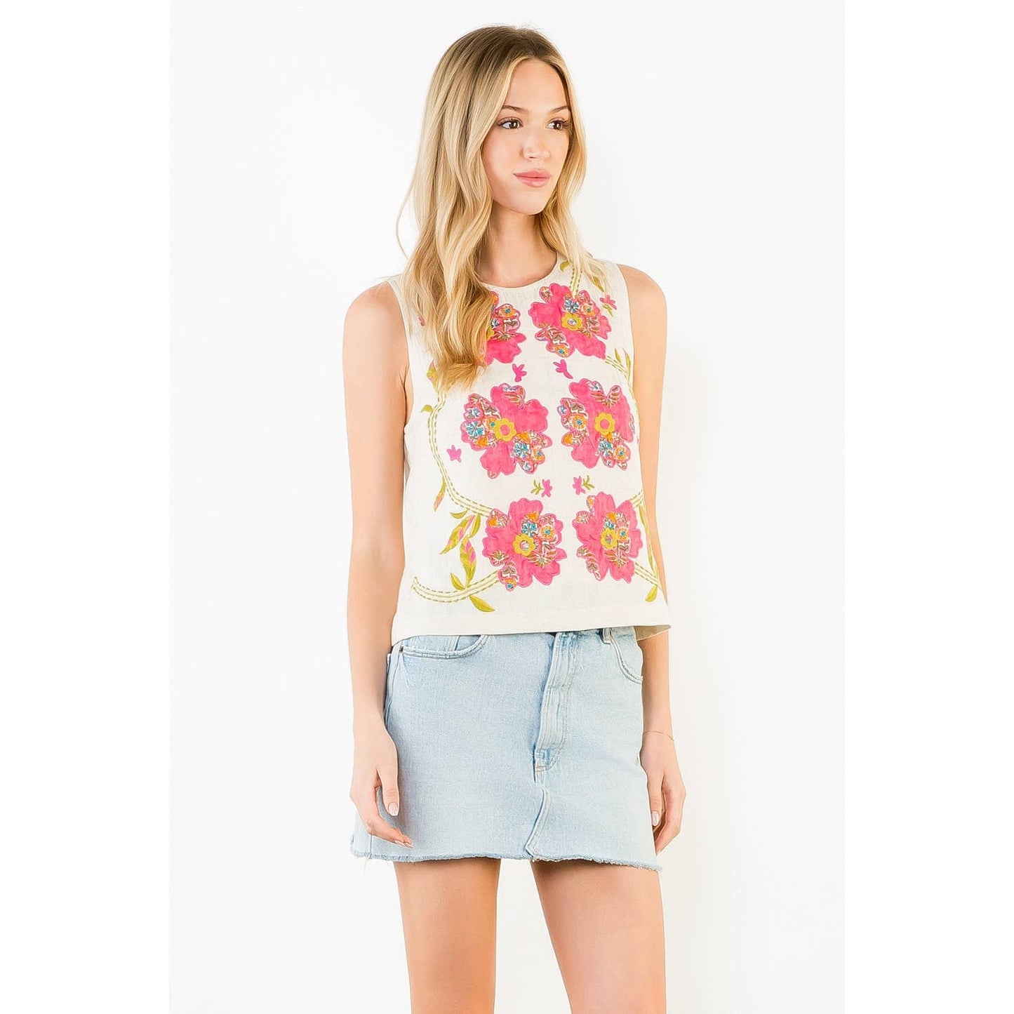 Carrie Sleeveless Floral Top