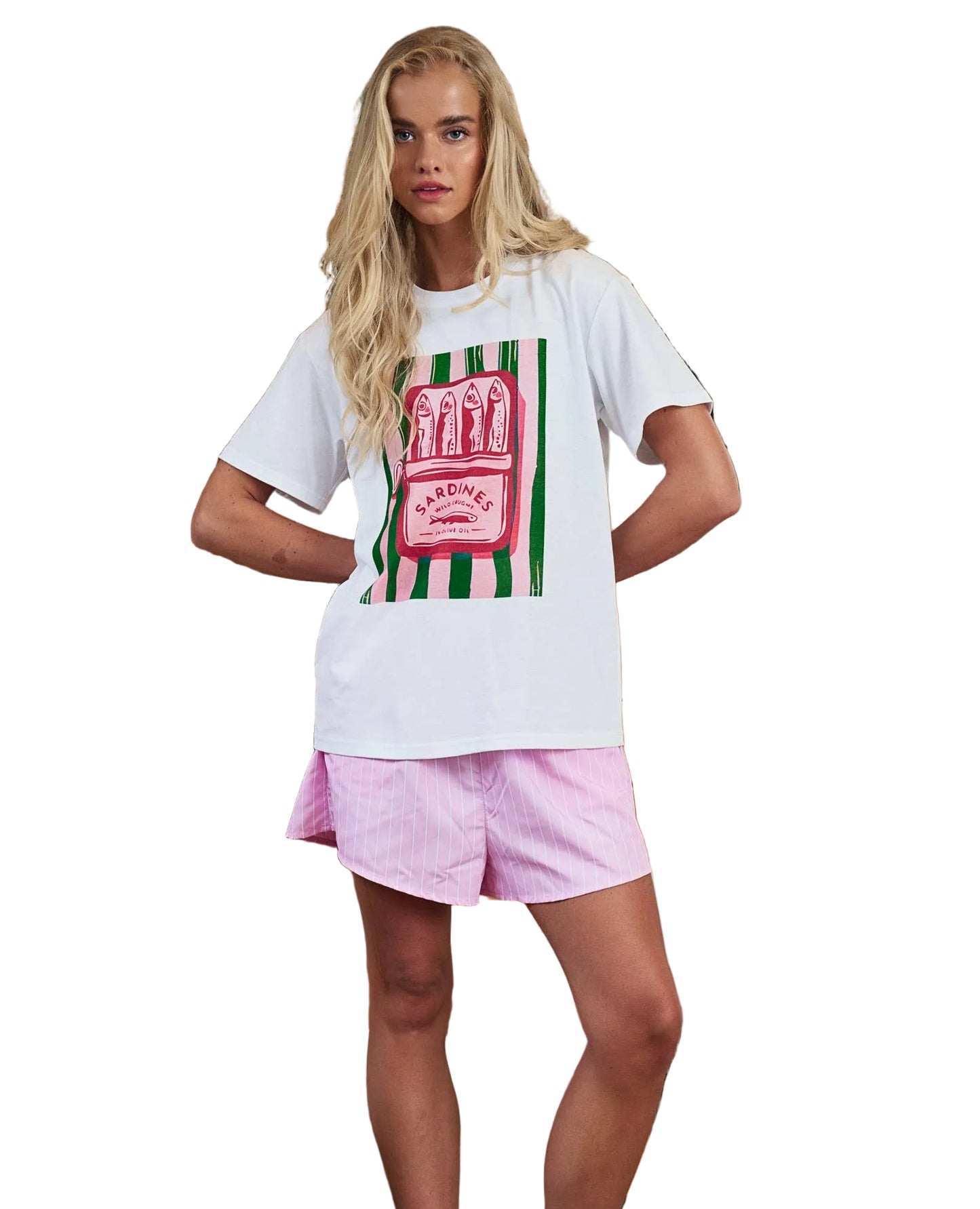 Grace Tee and Striped Shorts Set