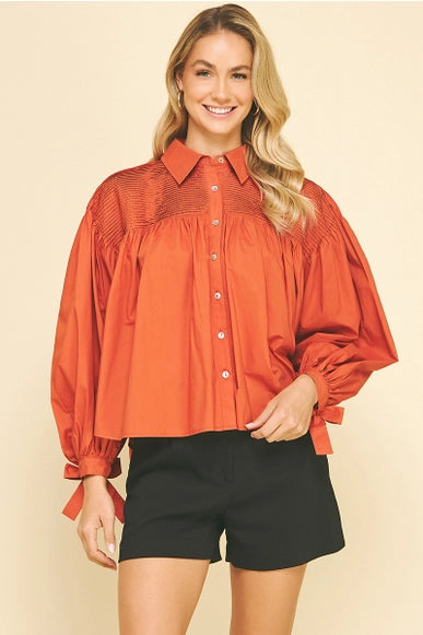 Zoe Tucked Detail Blouse Top