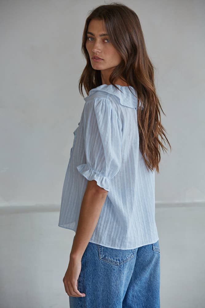 Lillie Buttondown V-Neck Top