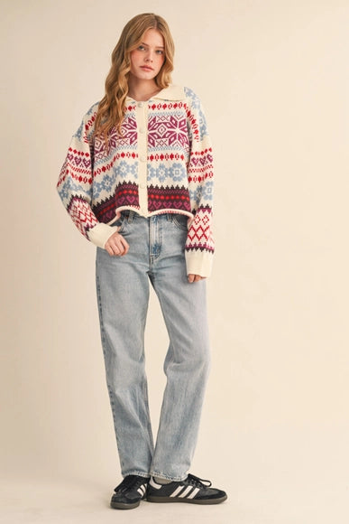 Fair Isle Sweater Cardigan