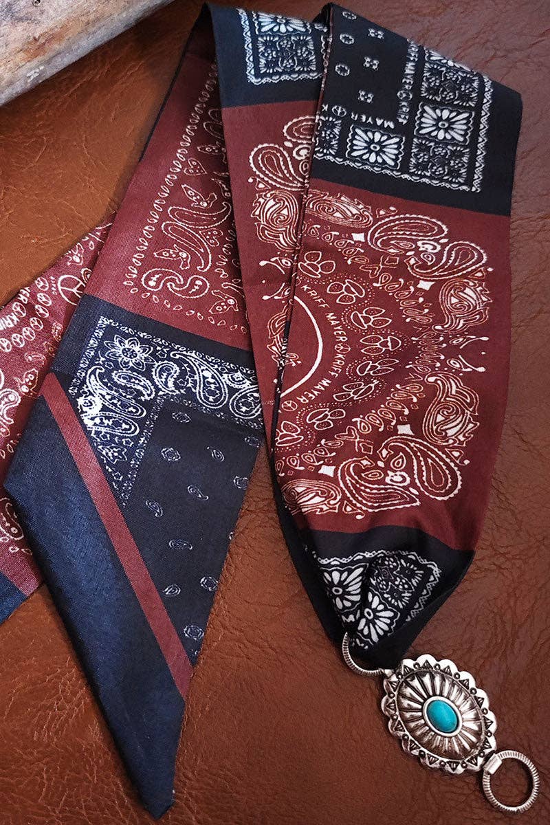 Turquoise Buckle Neck Scarf