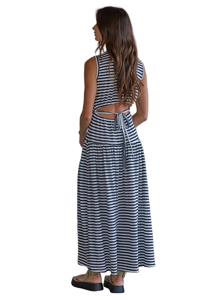 Chelsea Knit Striped Sleeveless Midi