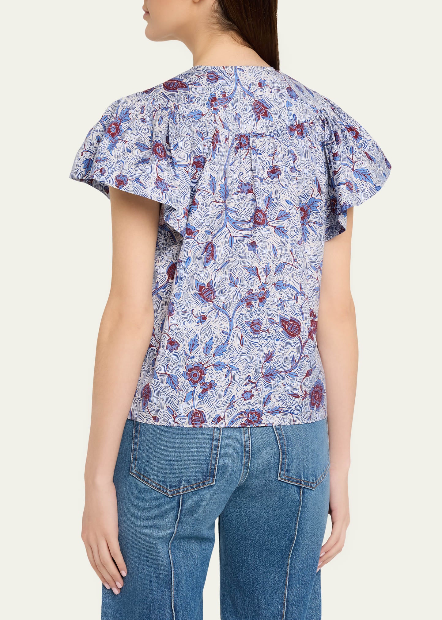 Perline Short Sleeve Cotton Blouse