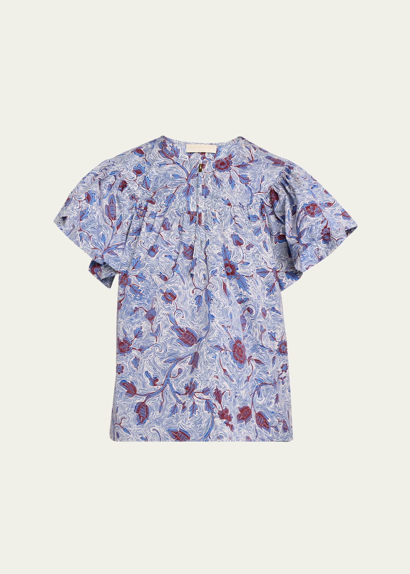 Perline Short Sleeve Cotton Blouse