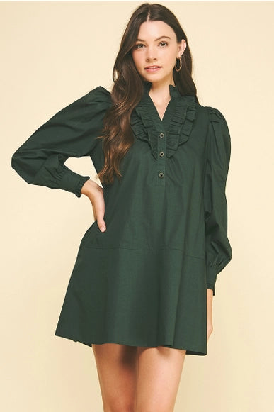 Ruffled Detail Mini Dress