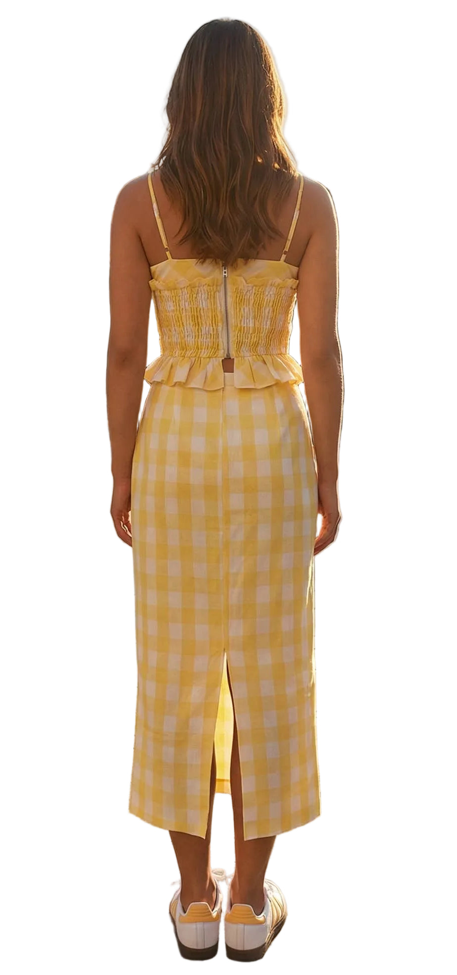Hattie Gingham And Midi Skirt Set