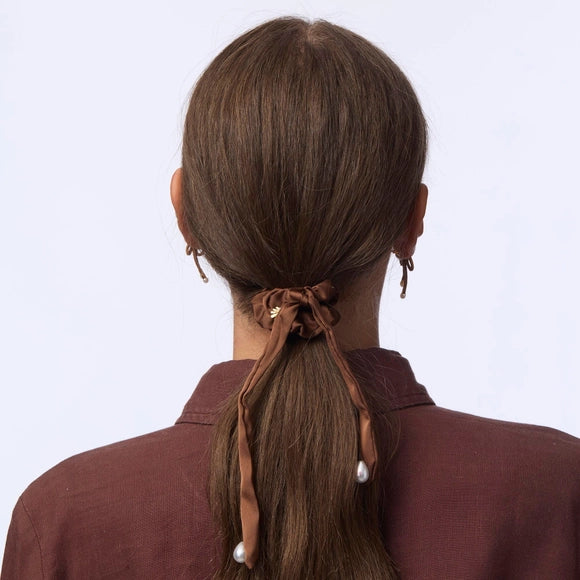 Multi Pearl Drop Bow Scrunchie Set