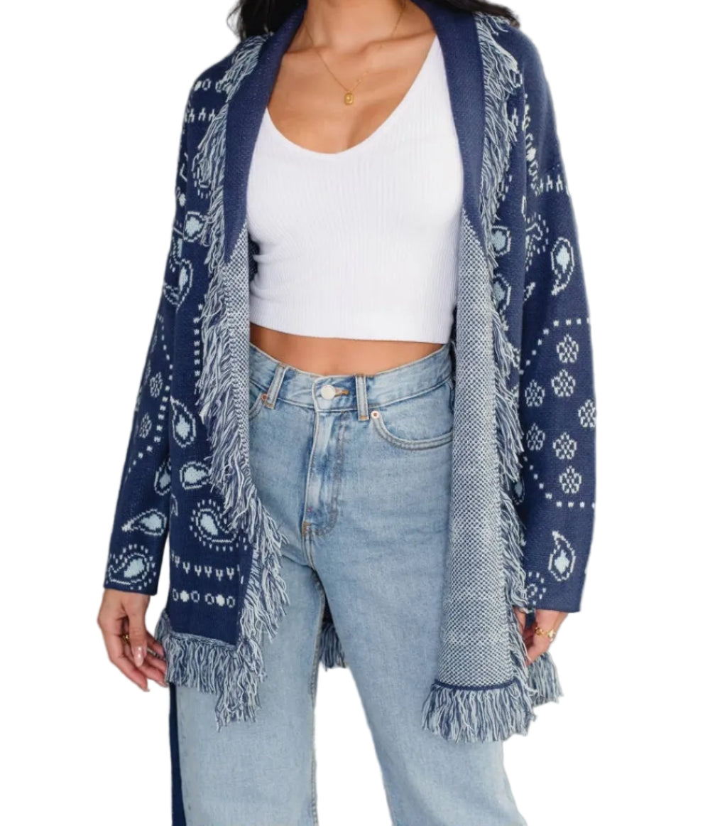 Bailey Bandana Fringe Cardigan