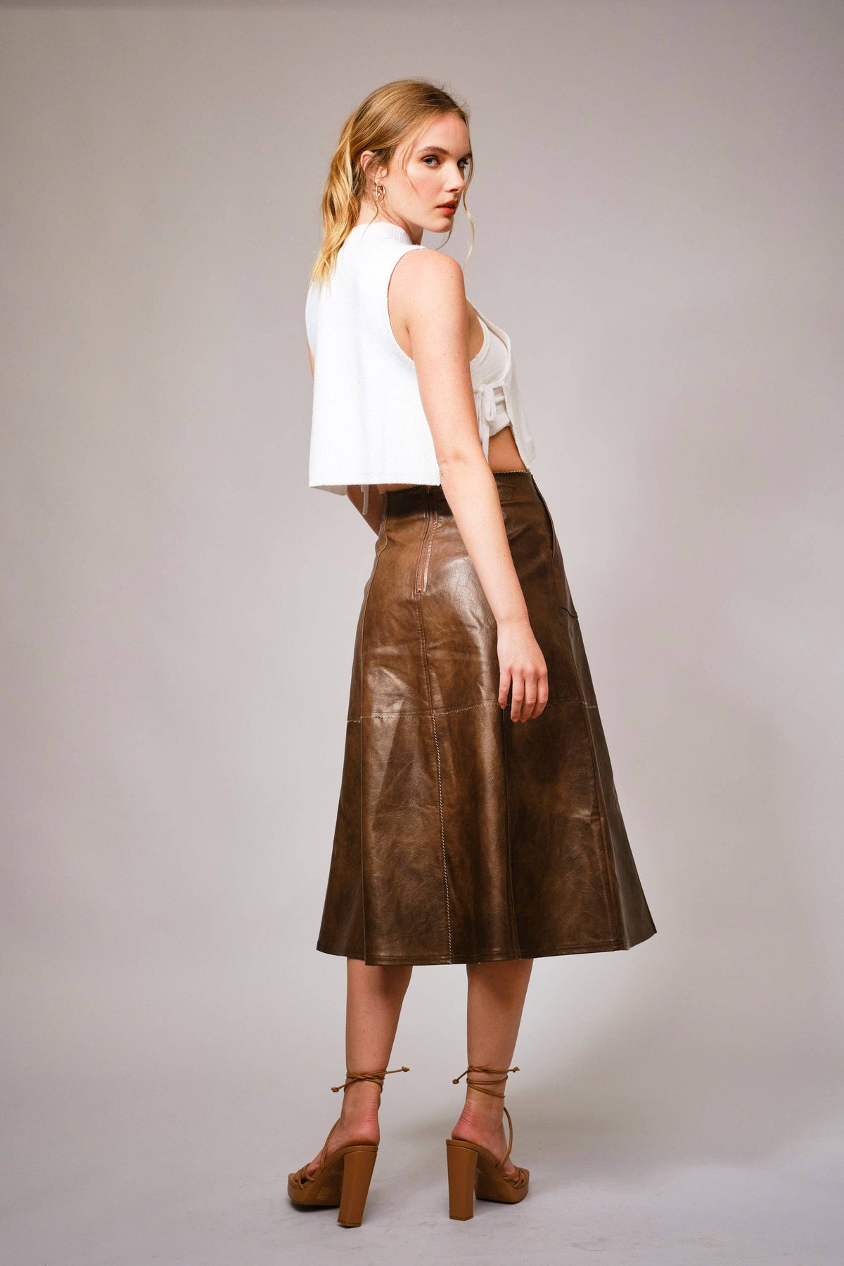 Rory Zigzag Seam Midi Skirt