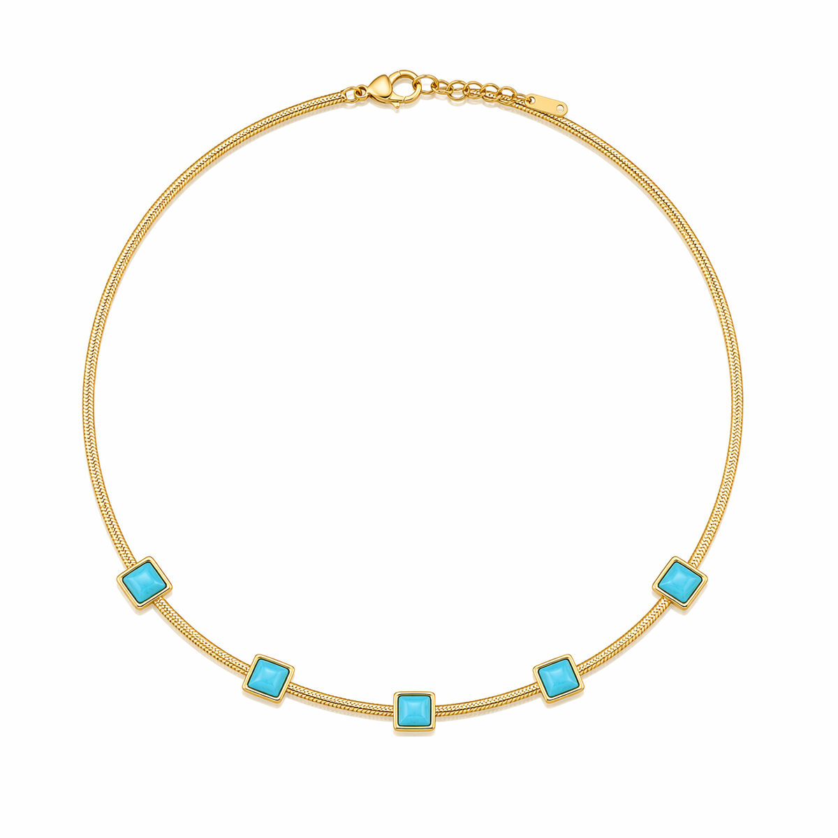 Turquoise Herringbone Necklace