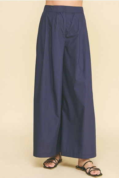 Solid Poplin Wide Pant