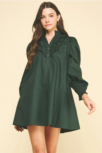 Ruffled Detail Mini Dress