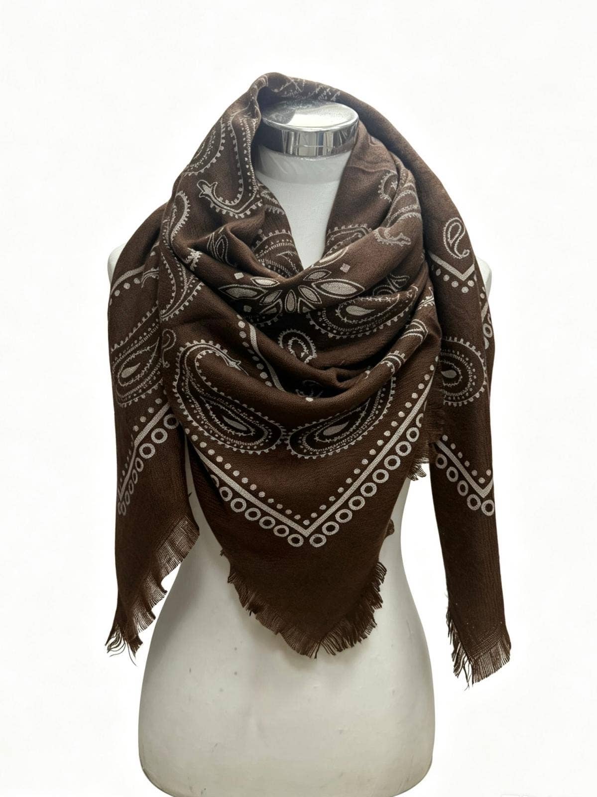 Paisley Square Wool Scarf