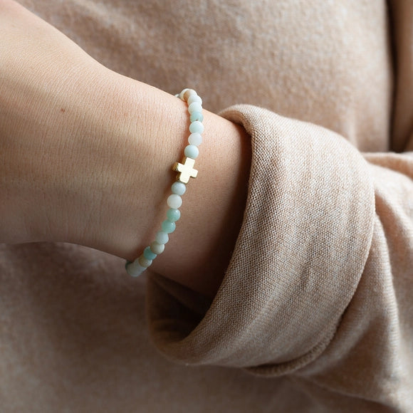Faith Over Fear Cross Bracelet