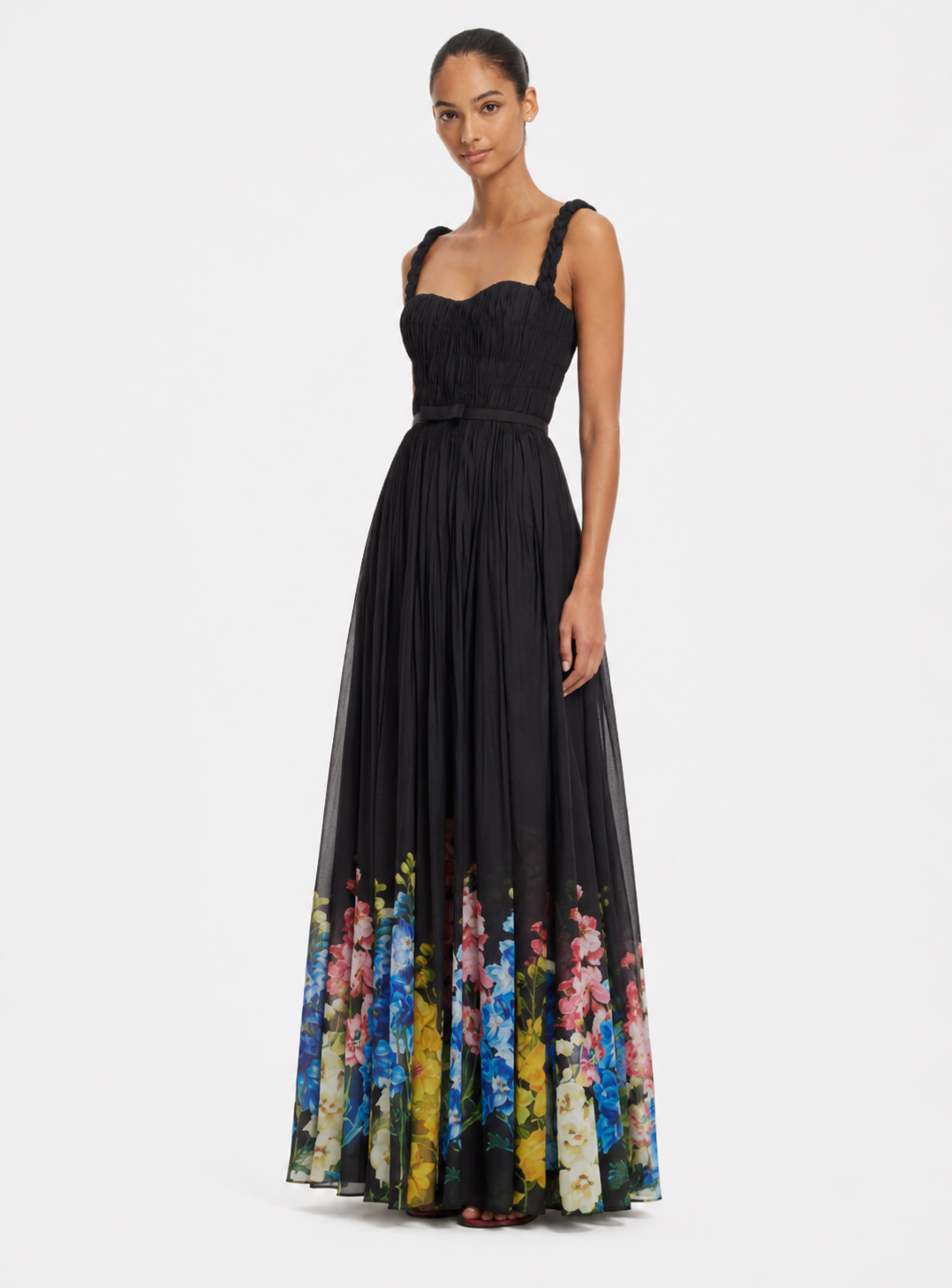 Angelina Ruffled Floor Length Dress